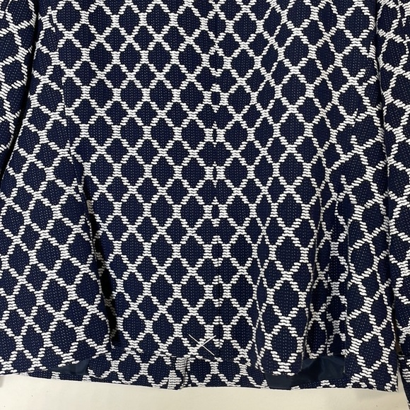 NWT. Talbots 8 Navy White Tweed Three-Button Blazer. - Picture 10 of 11